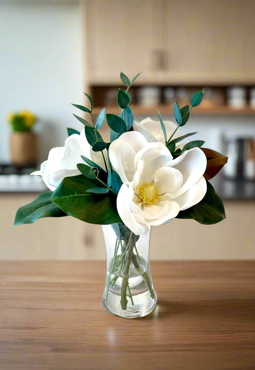 Real Touch White Magnolia Arrangement