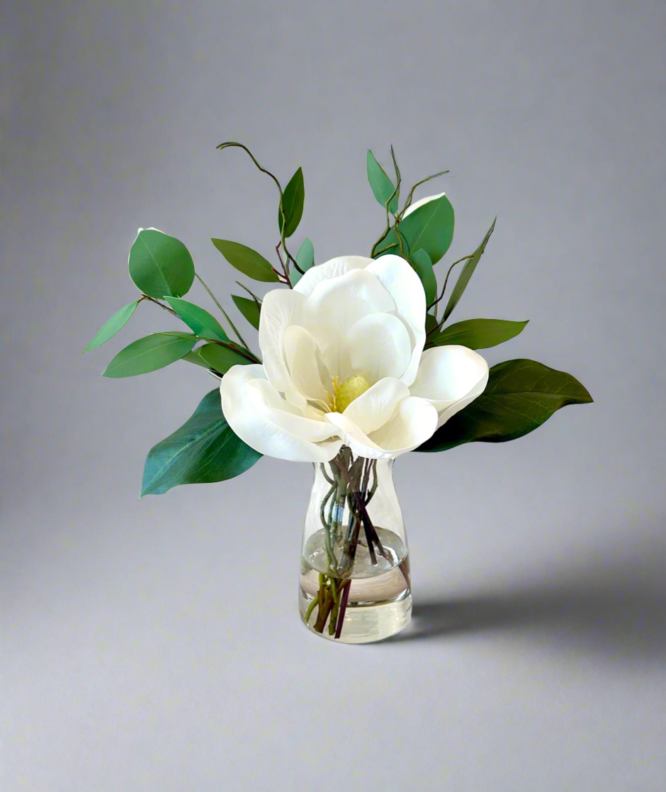 Real Touch White Magnolia Floral Arrangement