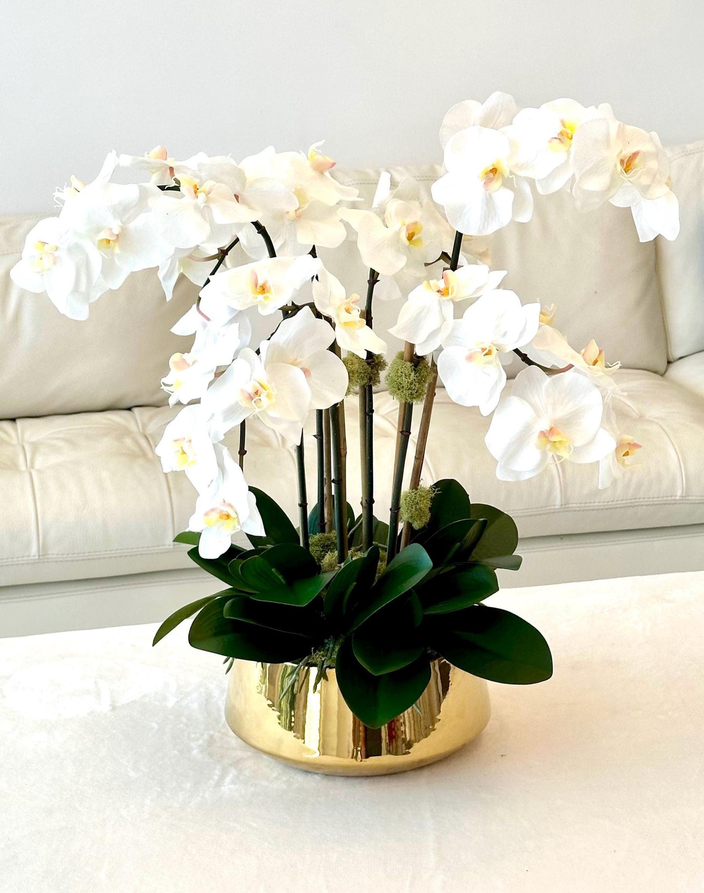 Real Touch Modern White Orchid Centerpiece