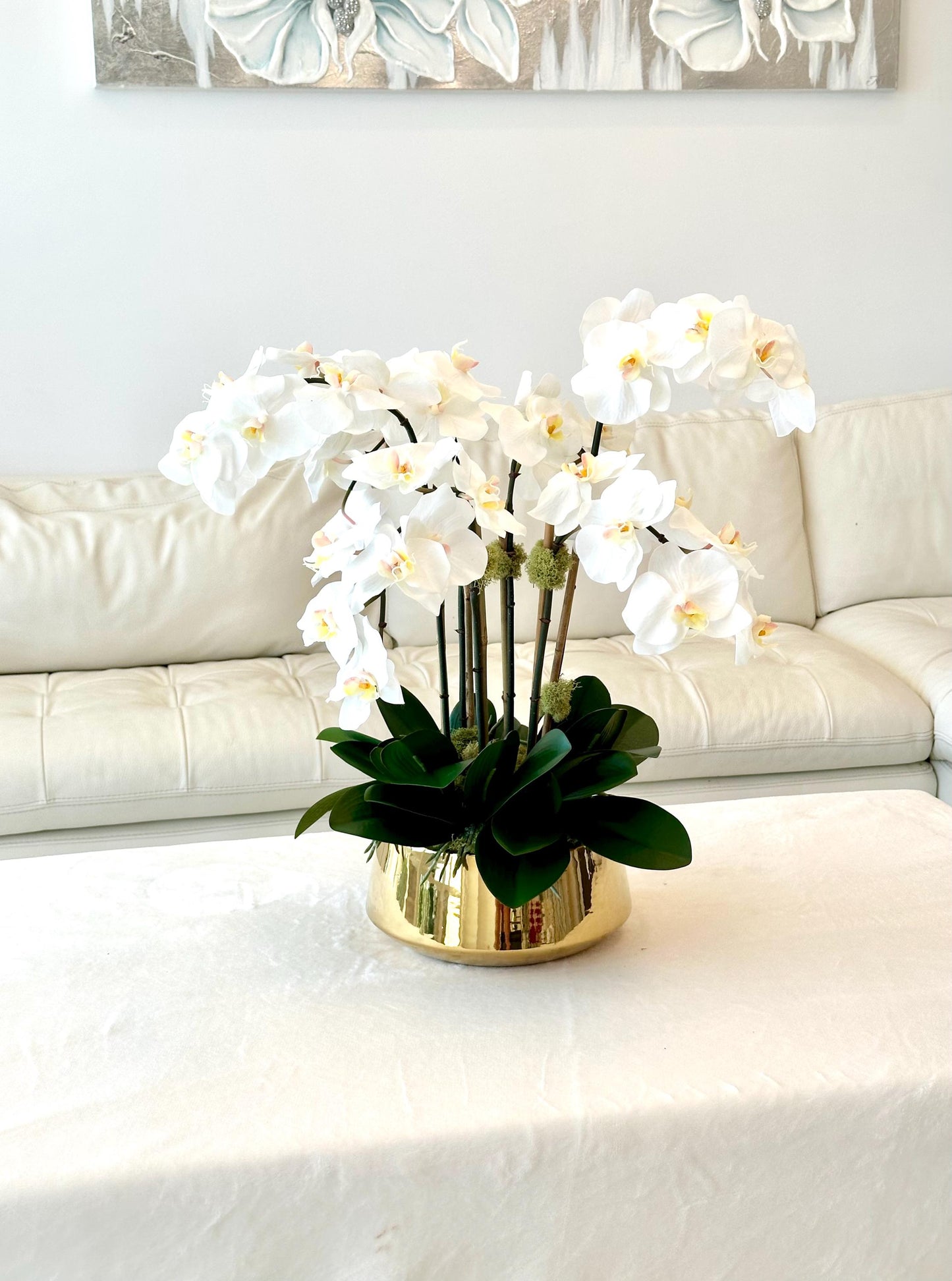 Real Touch Modern White Orchid Centerpiece