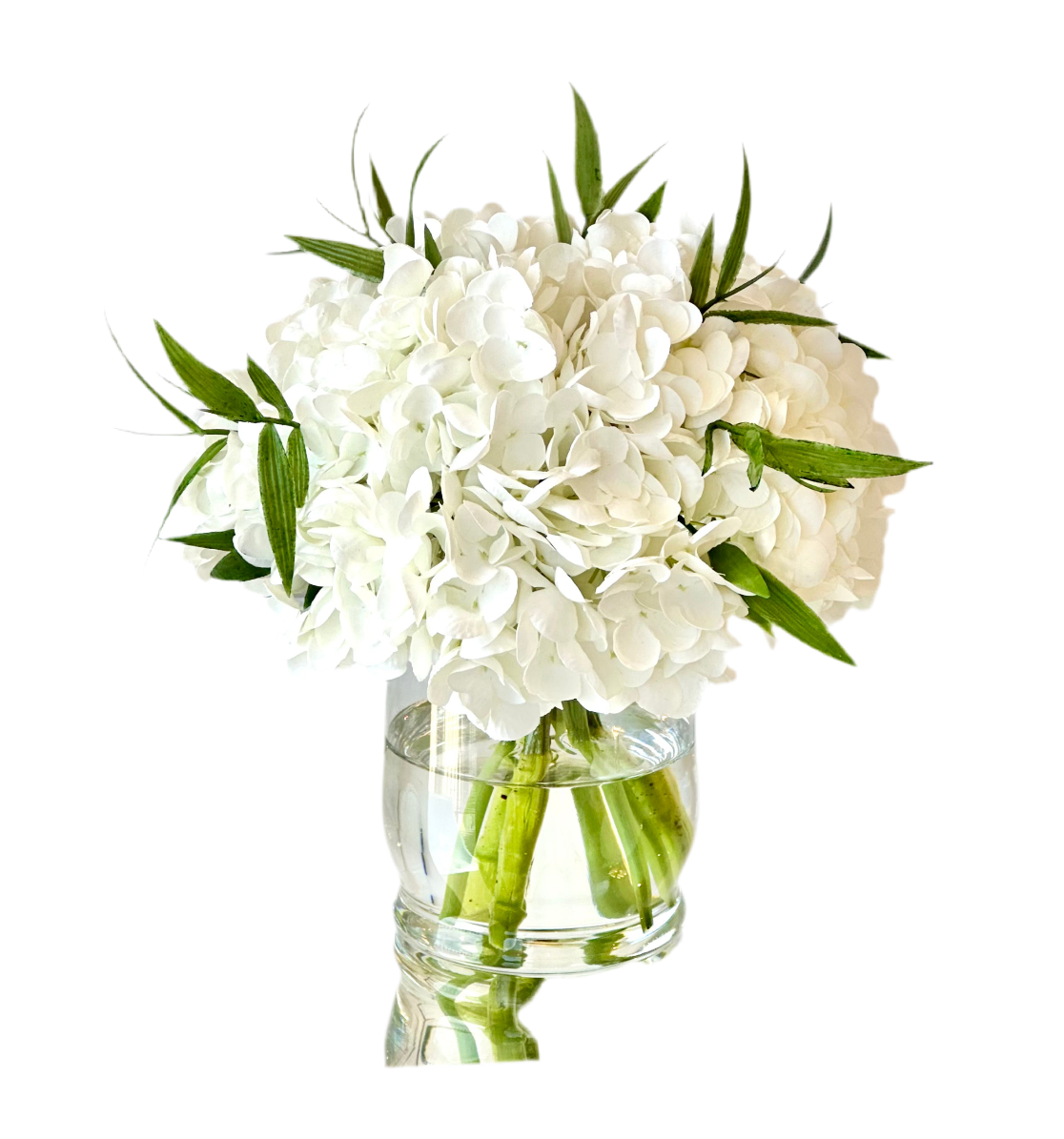 Real Touch Artificial White Hydrangea Arrangement