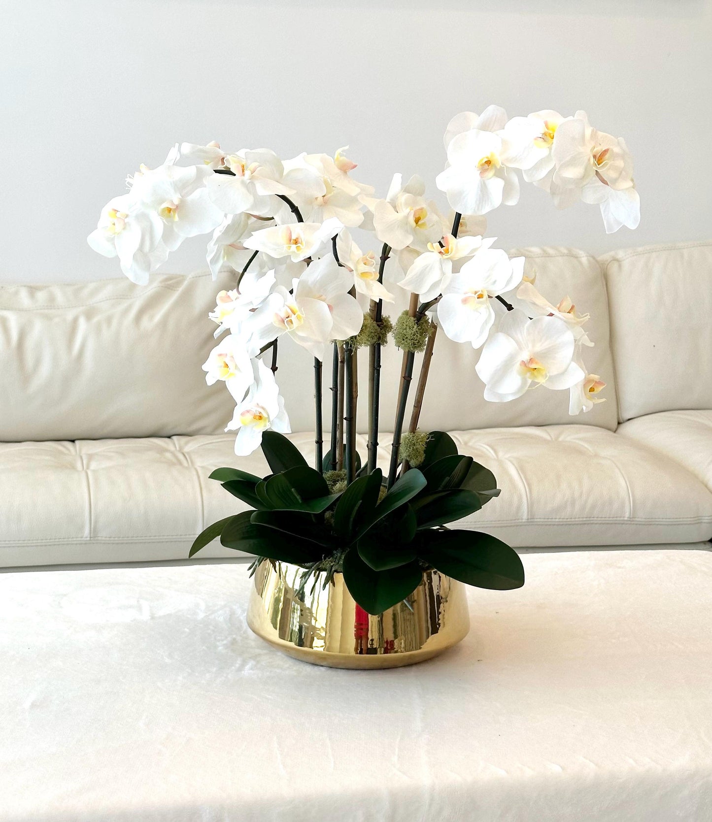 Real Touch Modern White Orchid Centerpiece