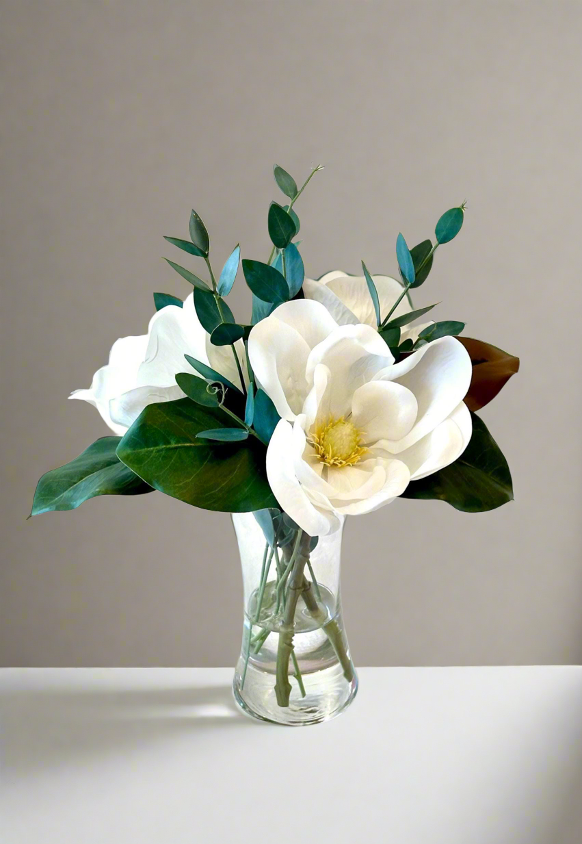 Real Touch White Magnolia Arrangement