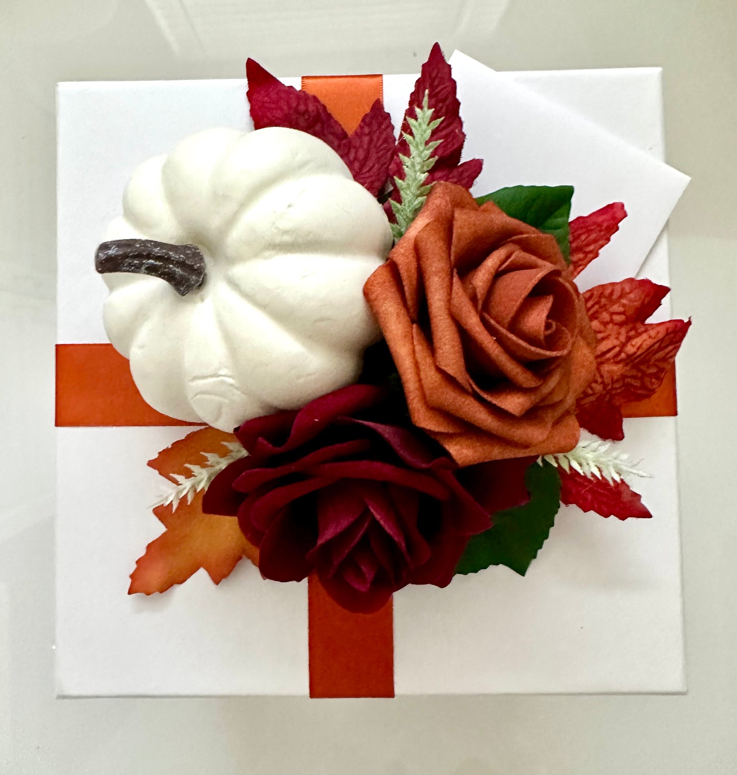 Luxury Floral Gift Box with Real-Touch Flowers & Removable Flower Topper
