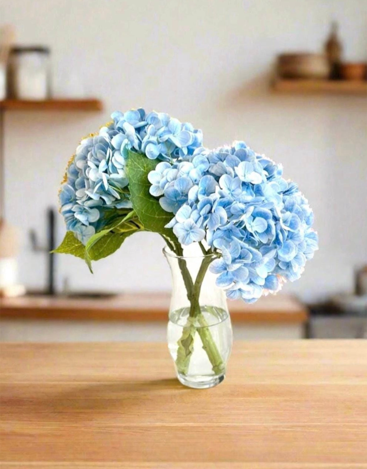 Real Touch White Blue Green Hydrangea Floral Decor