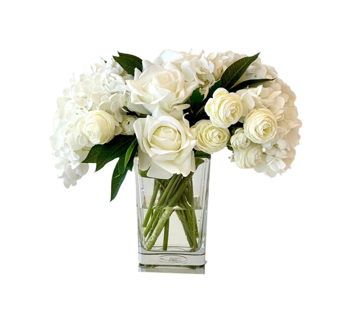 Luxury Real Touch Ivory Hydrangea, Rose, and Ranunculus Floral Decor