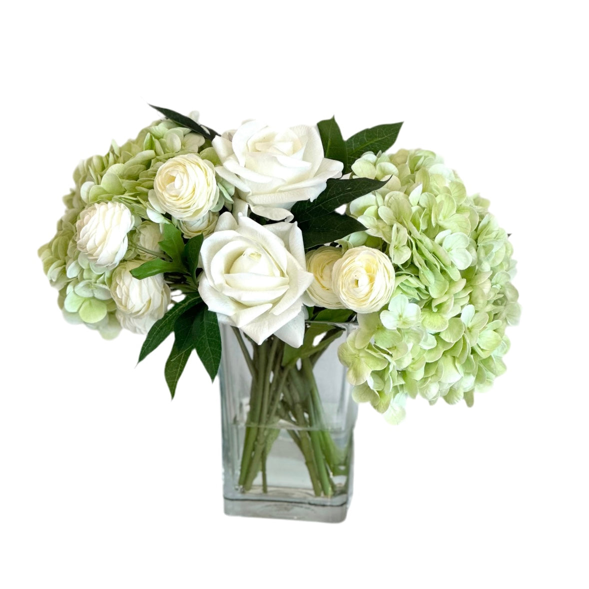 Luxury Real Touch Ivory Hydrangea, Rose, and Ranunculus Floral Decor