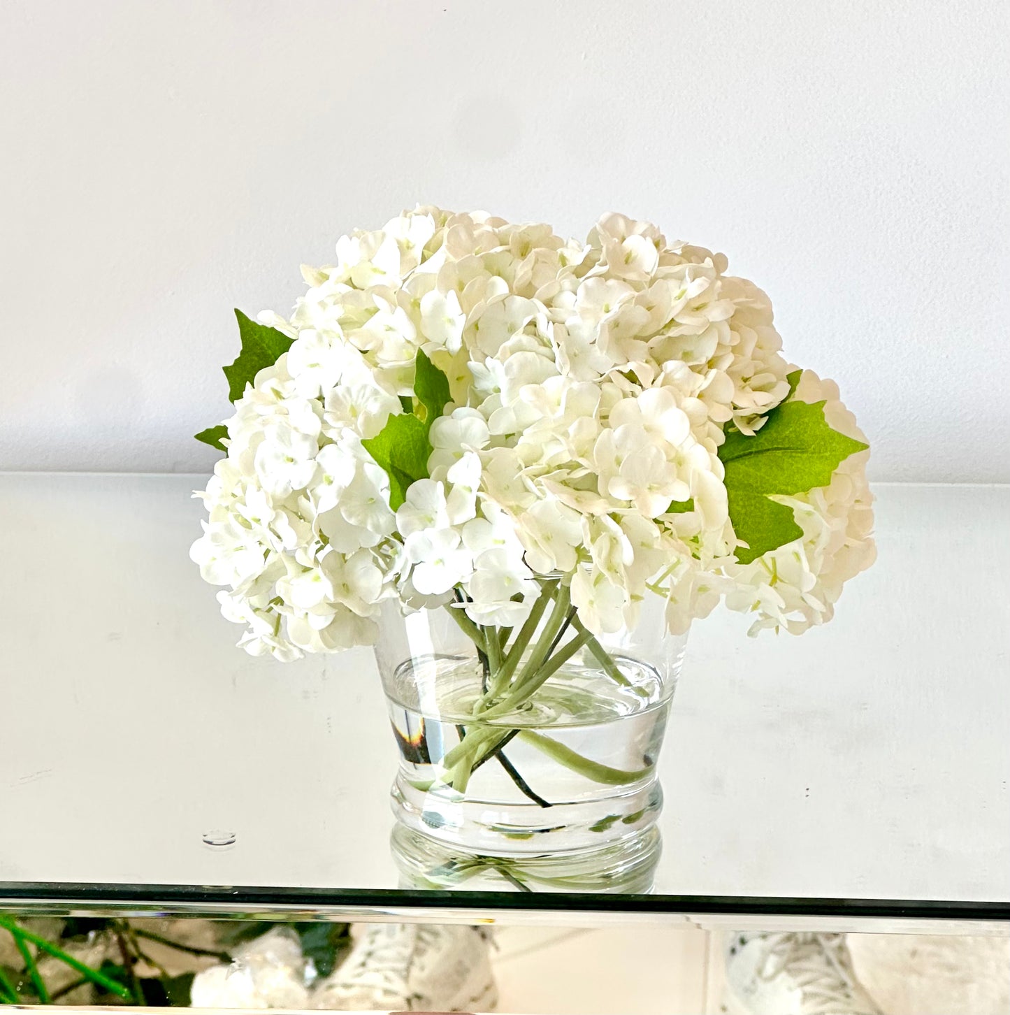 Real Touch Artificial White Hydrangea Arrangement