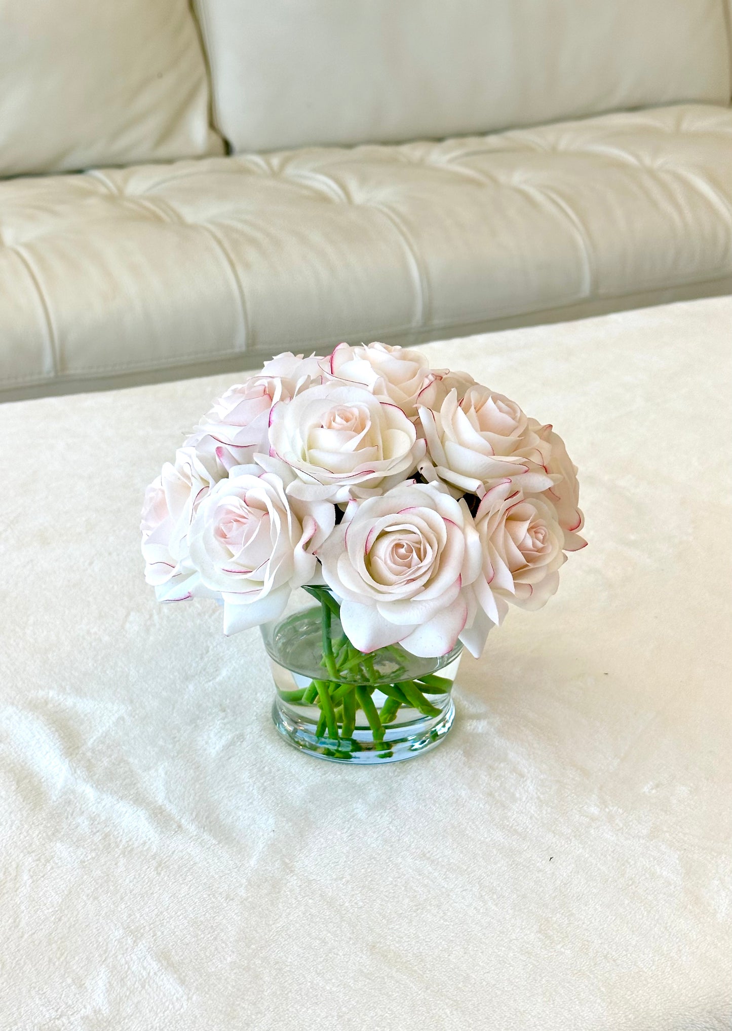 Real Touch Blush Rose Floral Arrangement