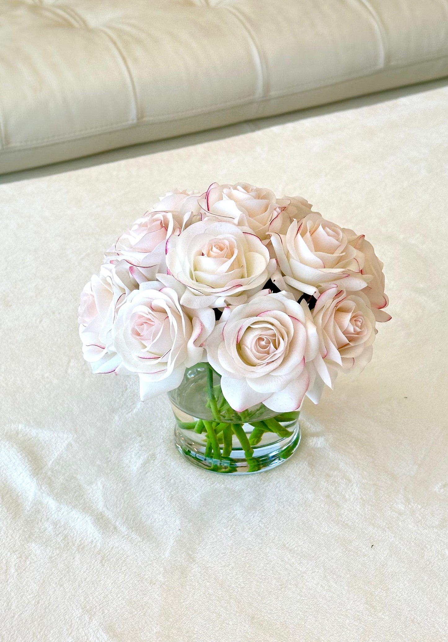 Real Touch Blush Rose Floral Arrangement