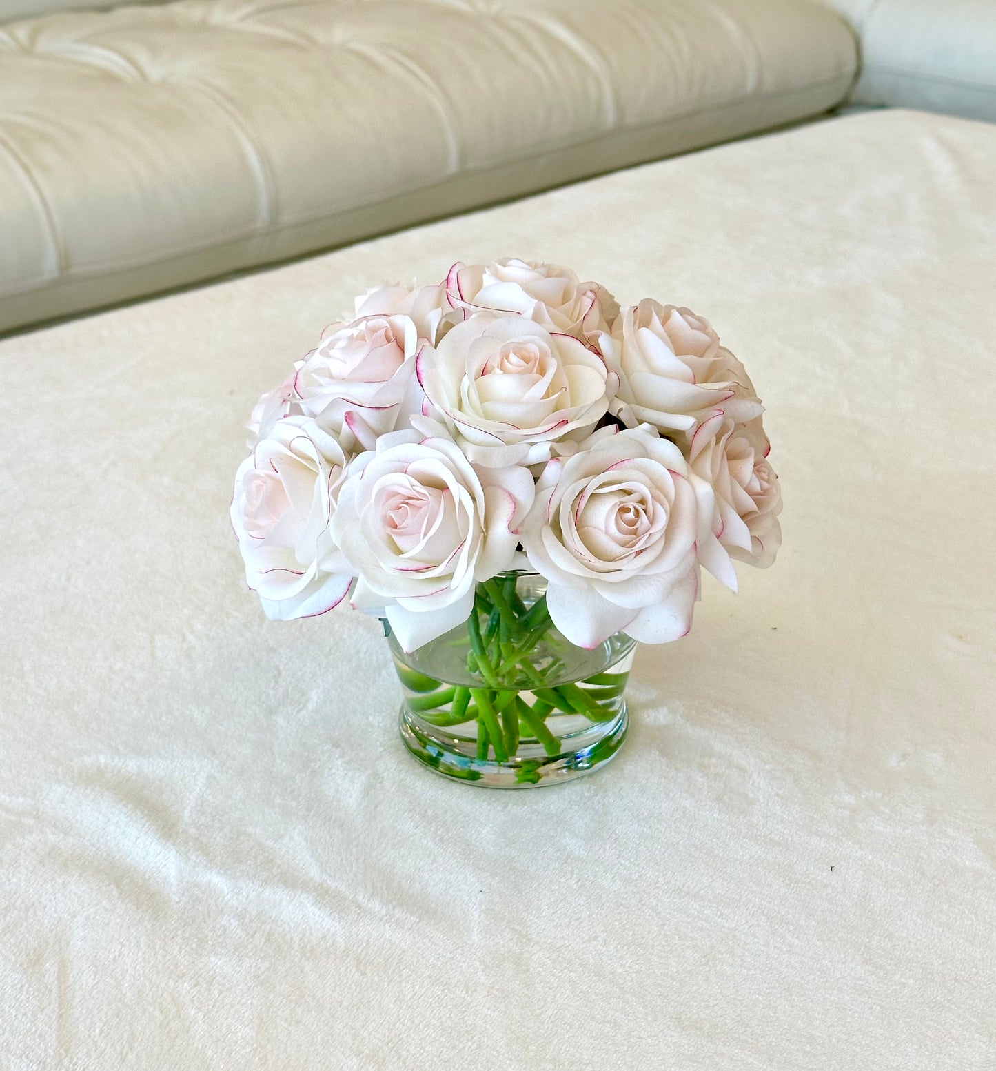 Real Touch Blush Rose Floral Arrangement