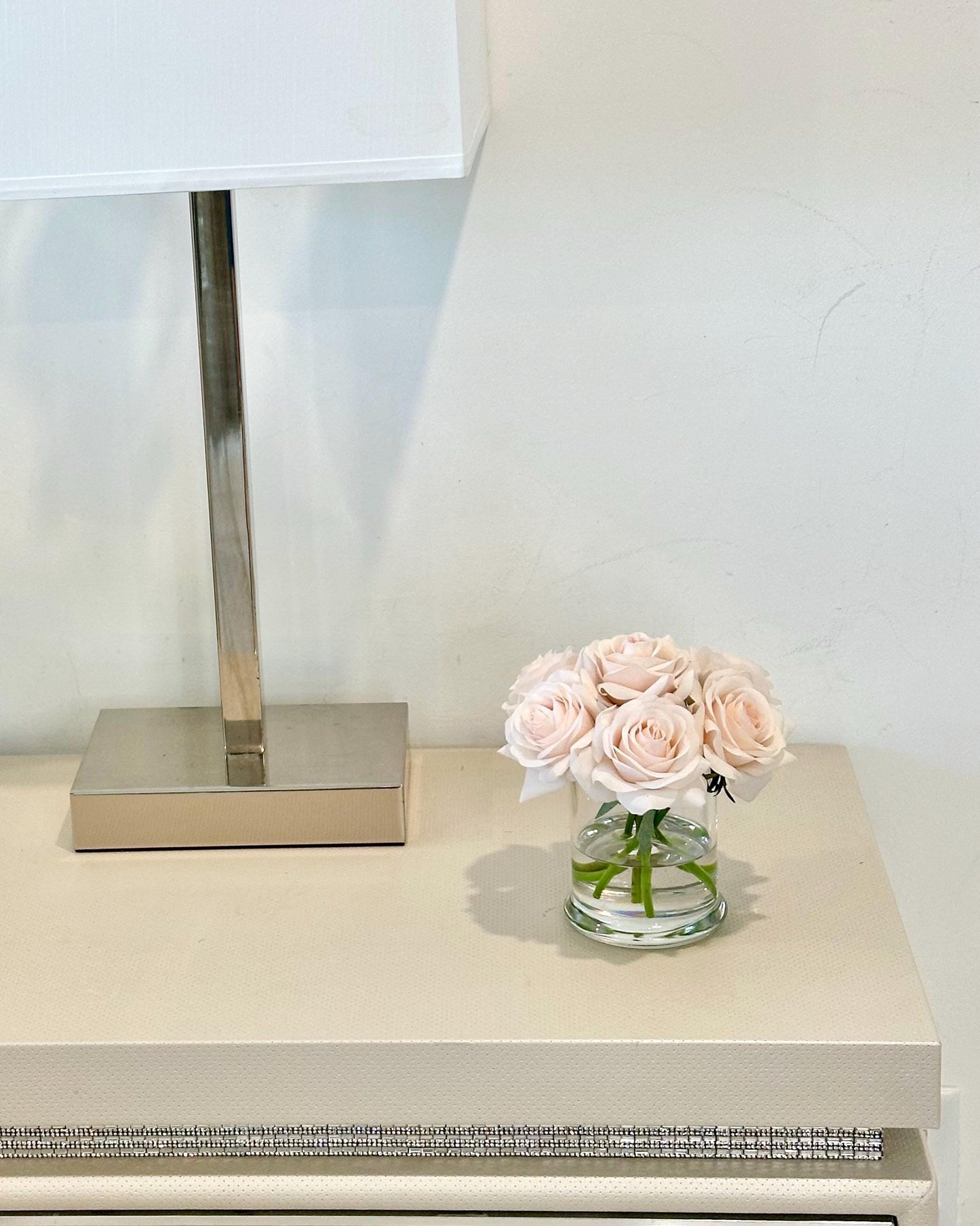 Real Touch Blush Rose Arrangement
