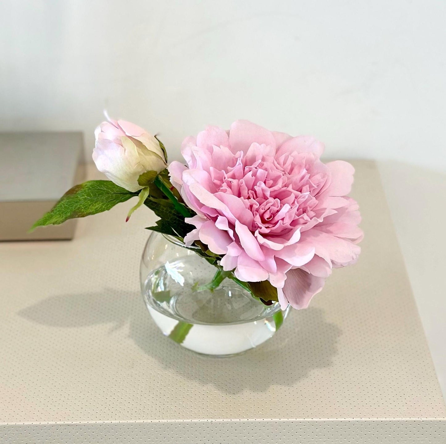 Real Touch Peony, Faux Peony Flower Arrangements, Faux Pink Peony Arrangement, Baby Pink Peony Floral Arrangement