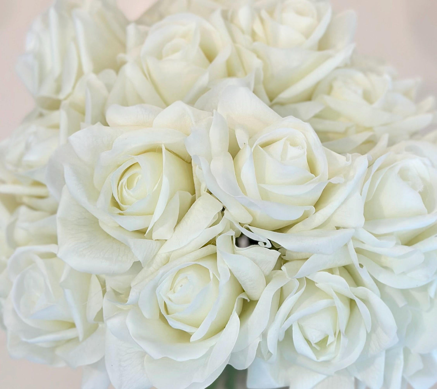 Real Touch Fuchsia Rose Arrangement: Faux Floral Centerpiece