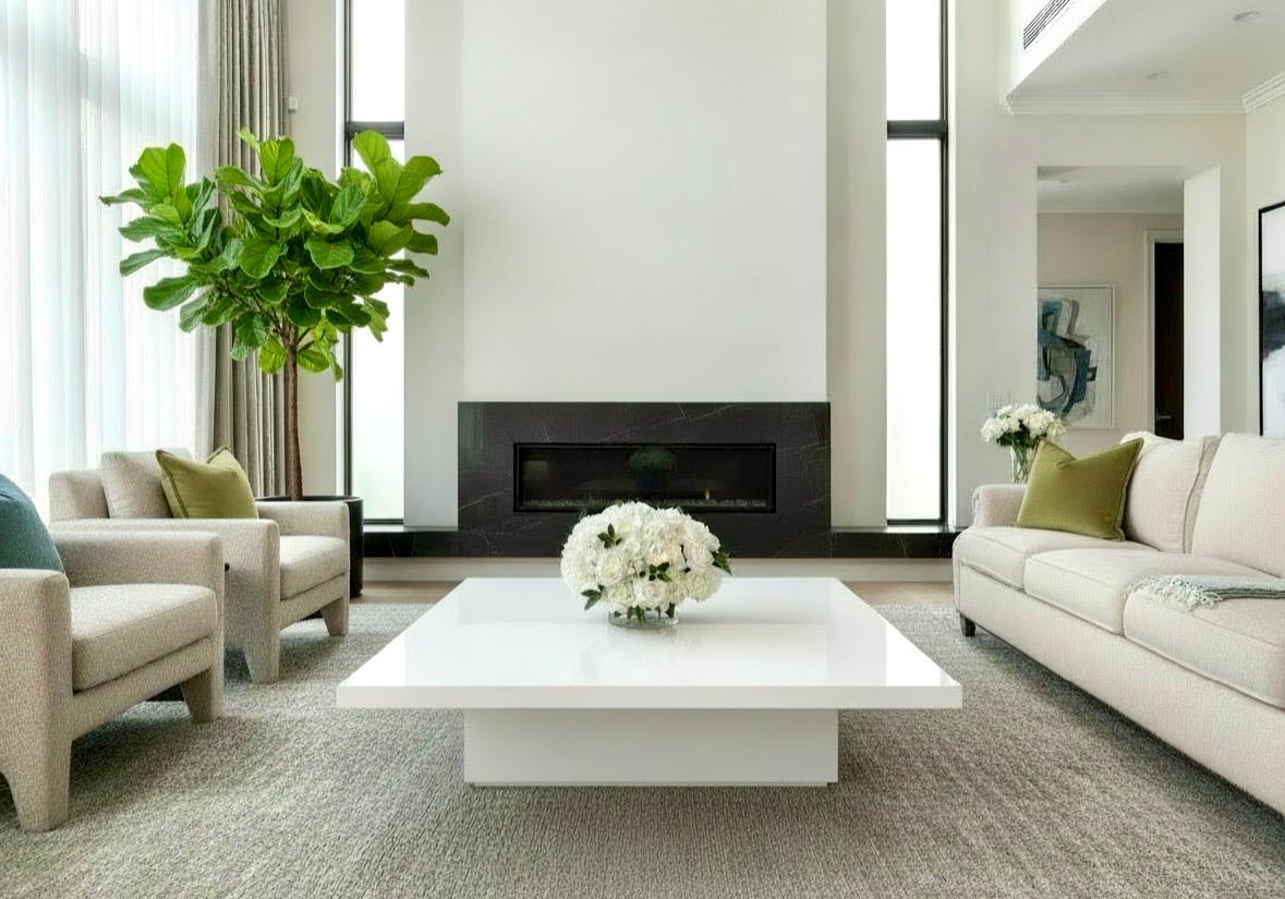 Real Touch White Hydrangea Centerpiece: Ivory Rose Faux Floral Arrangement
