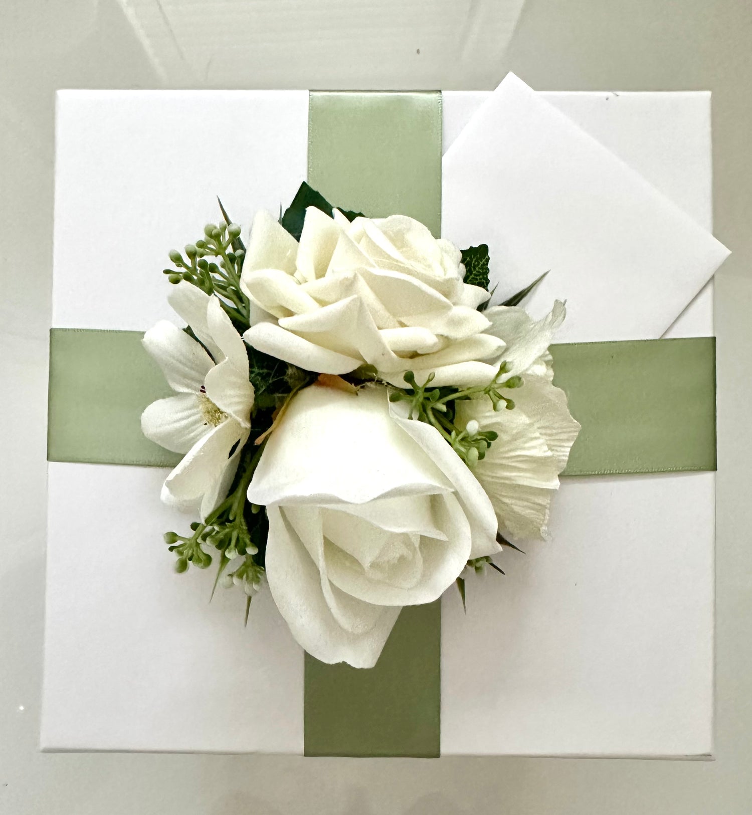 Luxury Floral Gift Box with Real-Touch Flowers & Removable Flower Topper