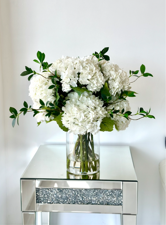 Large Real Touch White Hydrangea Floral Decor