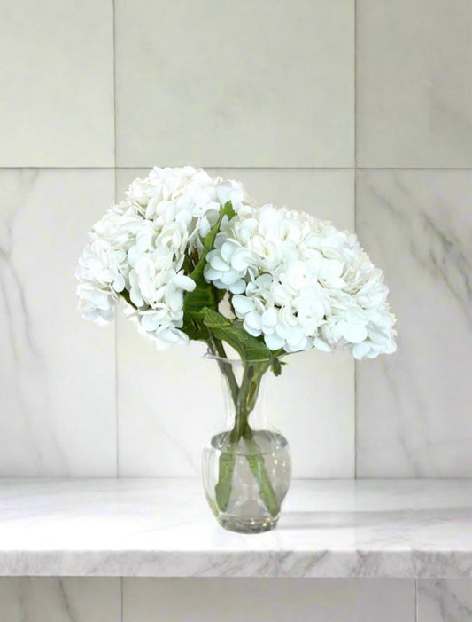 Real Touch White Blue Green Hydrangea Floral Decor