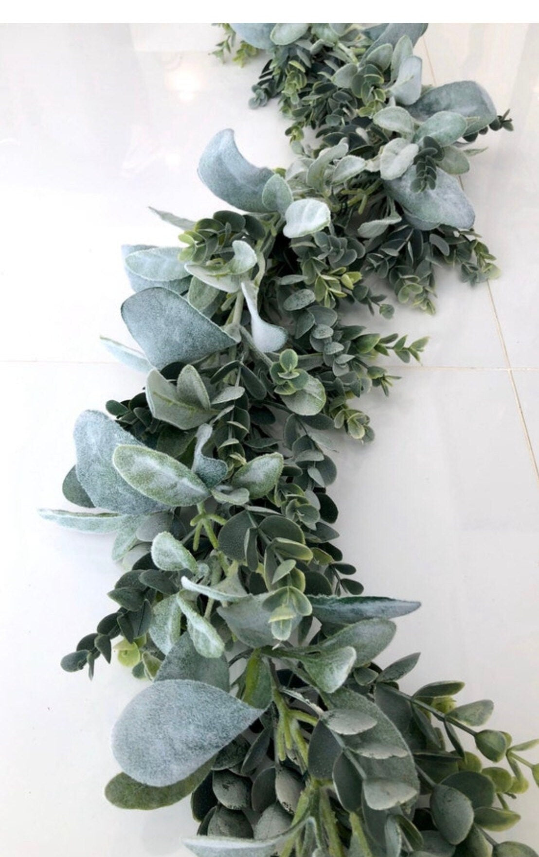 Artificial Eucalyptus Garland, Lambs Ear, Table Centerpiece