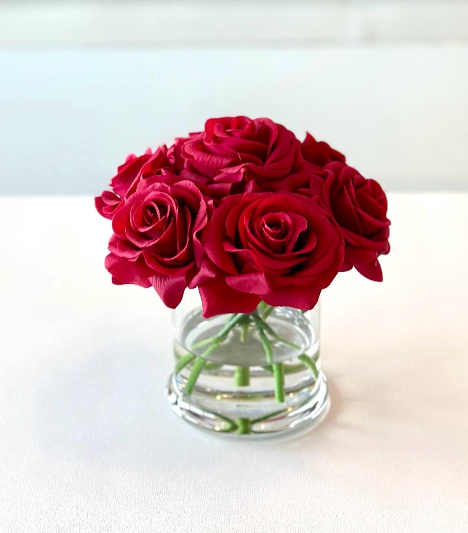 Real Touch Red Rose Centerpiece: Artificial Floral Arrangement