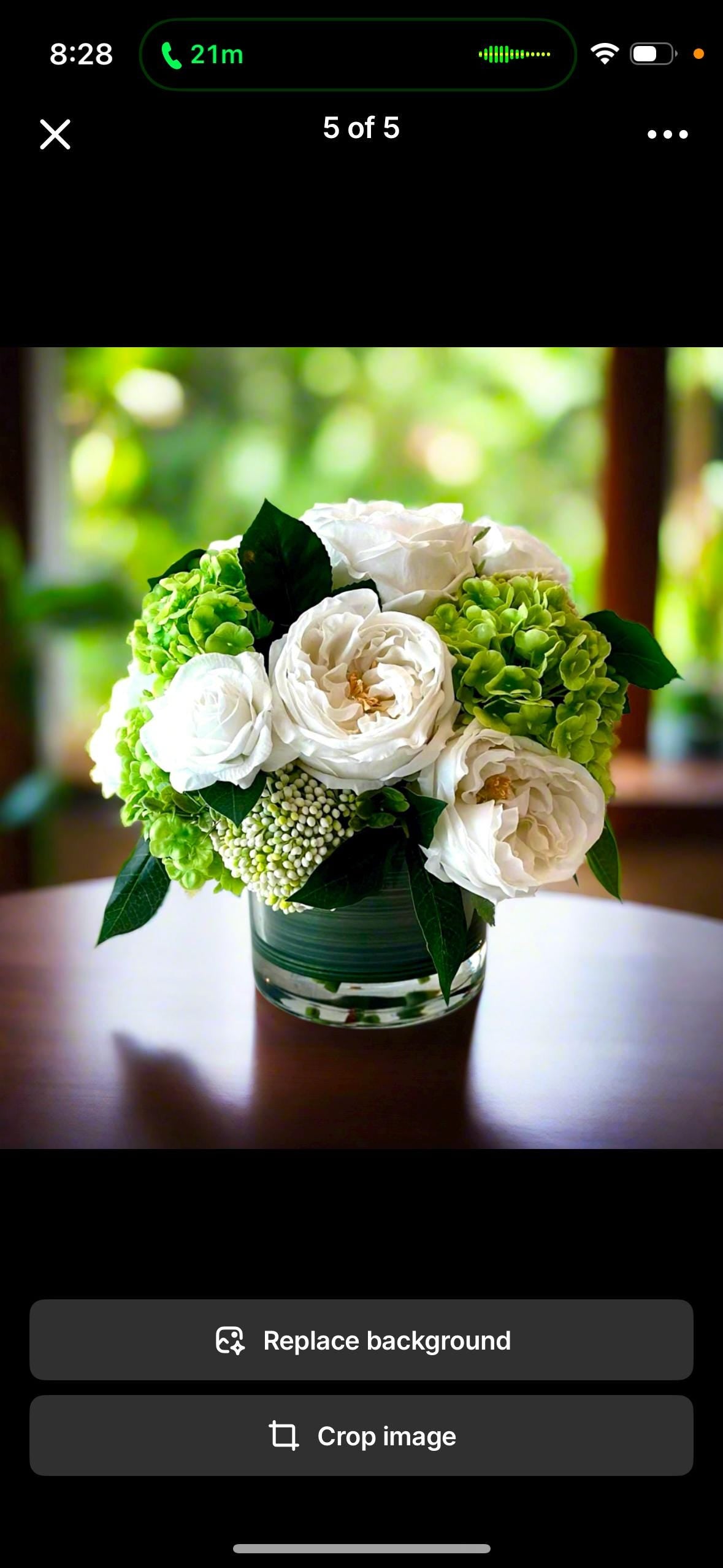 Real Touch Rose and Hydrangea Centerpiece: White & Green Faux Floral Arrangement