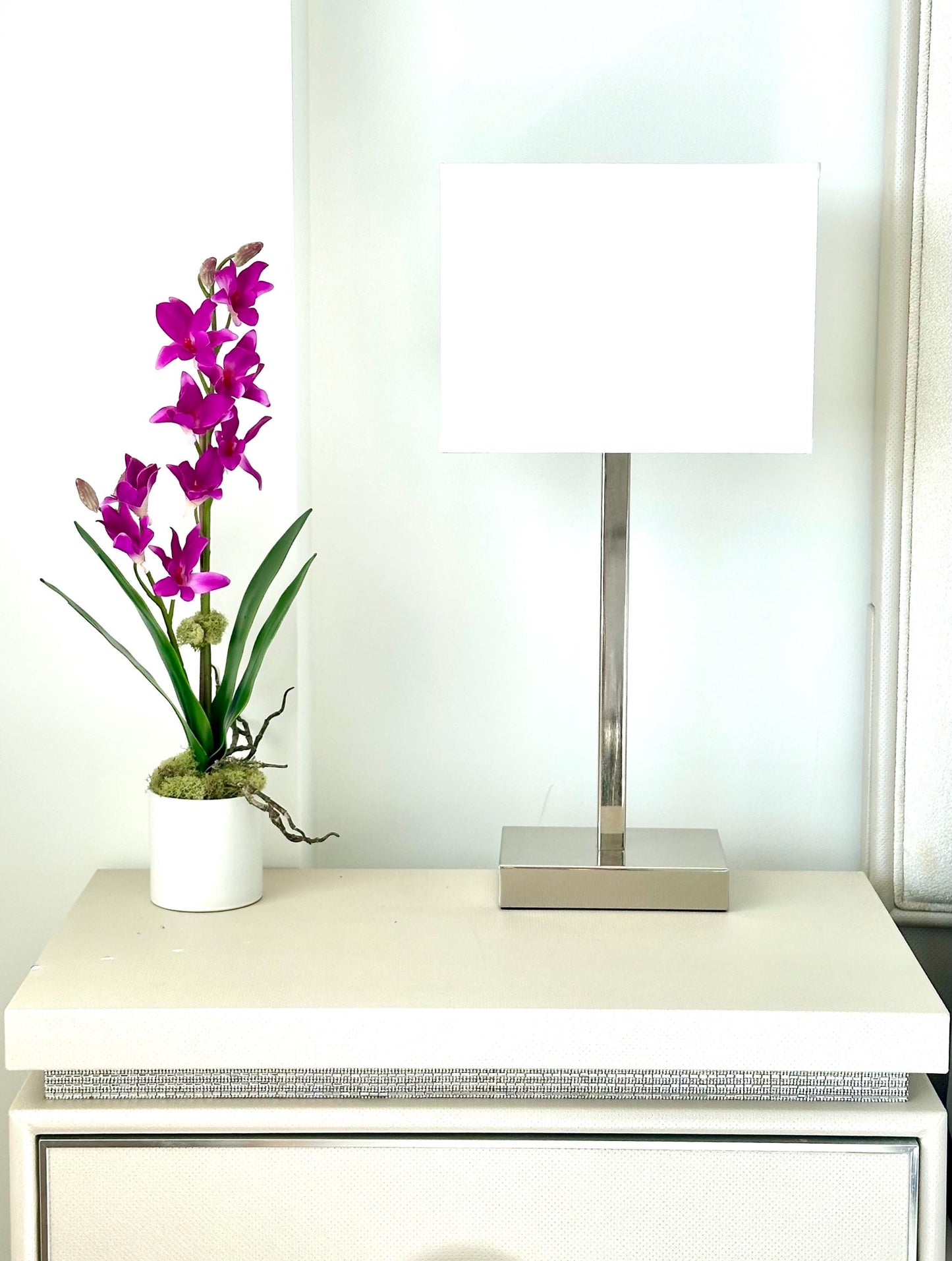 Real Touch Fuchsia Orchid Arrangement: Tall Faux Pink Centerpiece