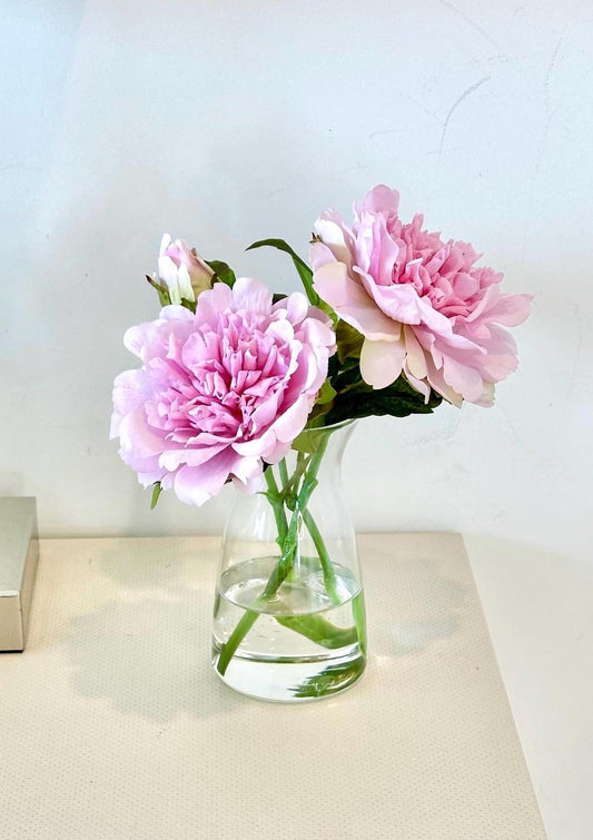 Real Touch Pink Peony Floral Arrangement: Faux Centerpiece