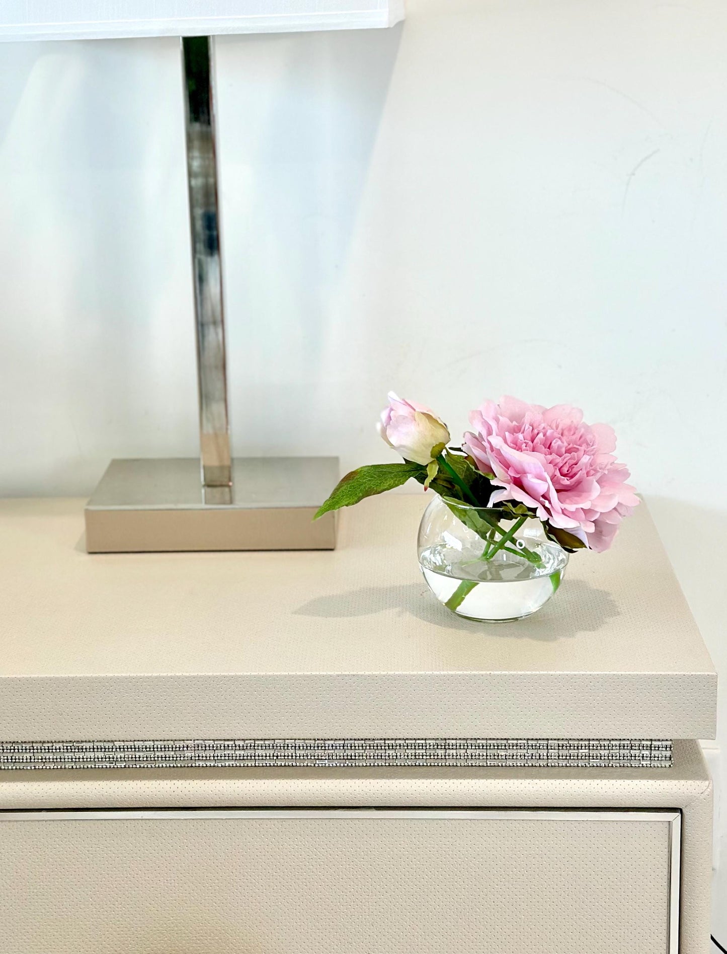 Real Touch Pink Peony Arrangement: Faux Floral Centerpiece