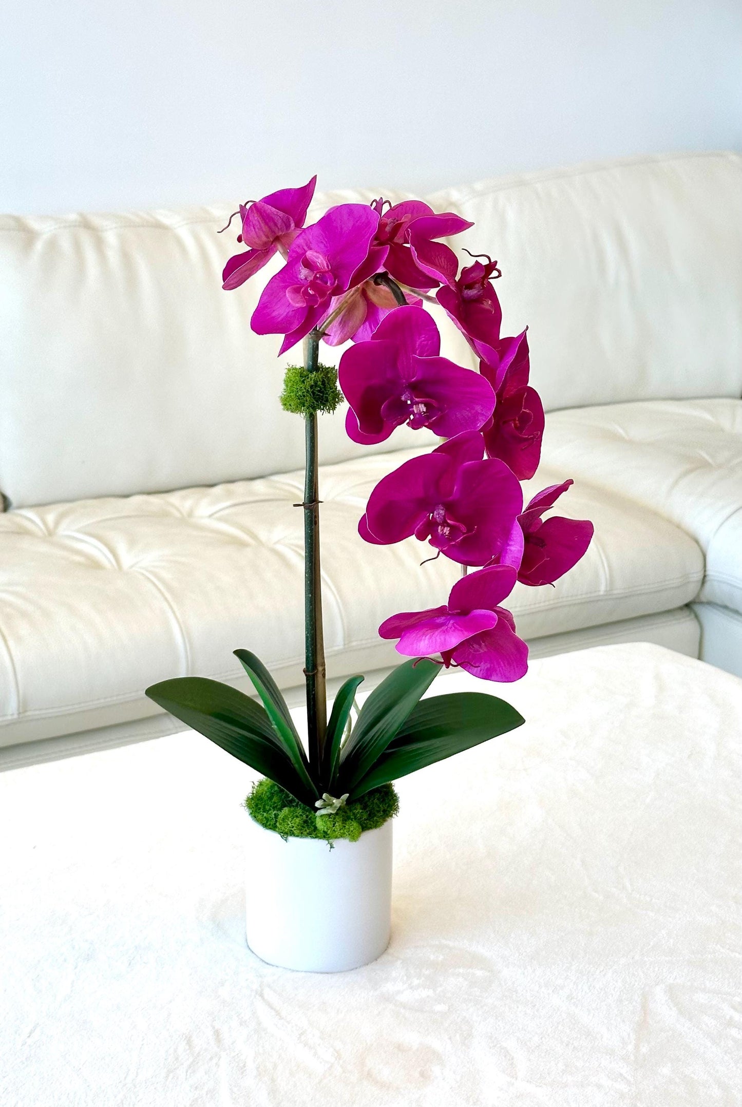 Real Touch Purple Orchid Arrangement: Tall Faux Centerpiece