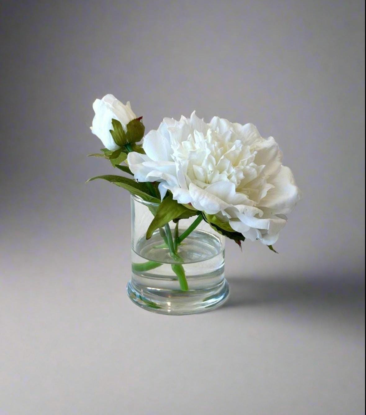 Real Touch Pink Peony Arrangement: Faux Floral Centerpiece