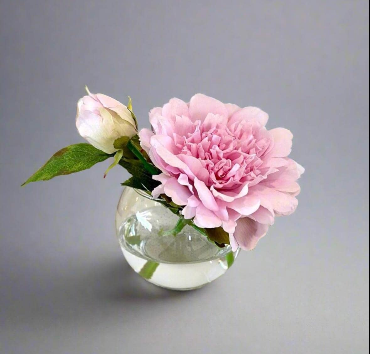 Real Touch Pink Peony Arrangement: Faux Floral Centerpiece