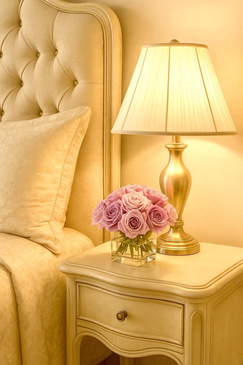 Real Touch Rose Arrangement: Artificial Floral Centerpiece In Square Vase