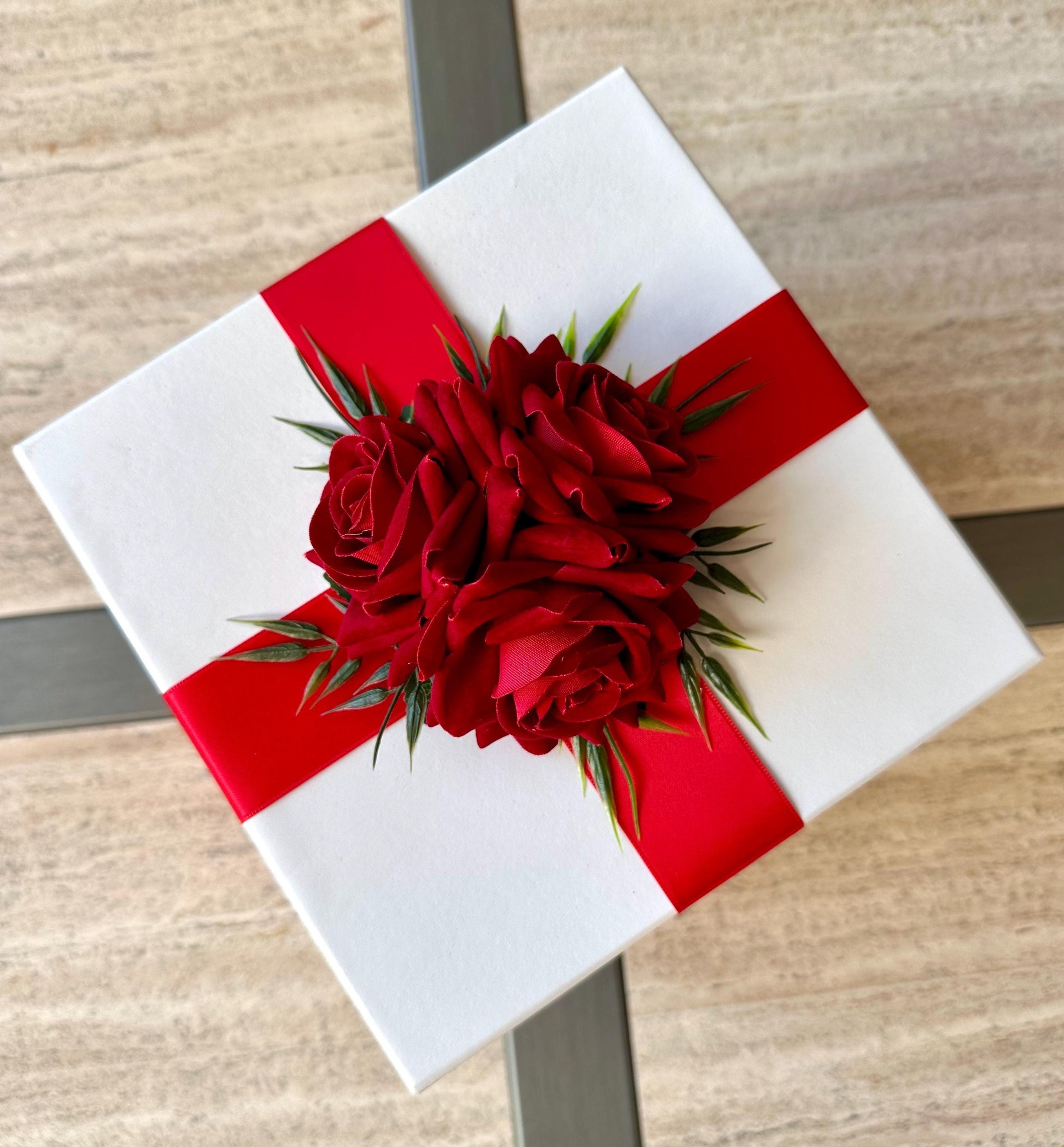 Real Touch Red Rose Centerpiece: Artificial Floral Arrangement