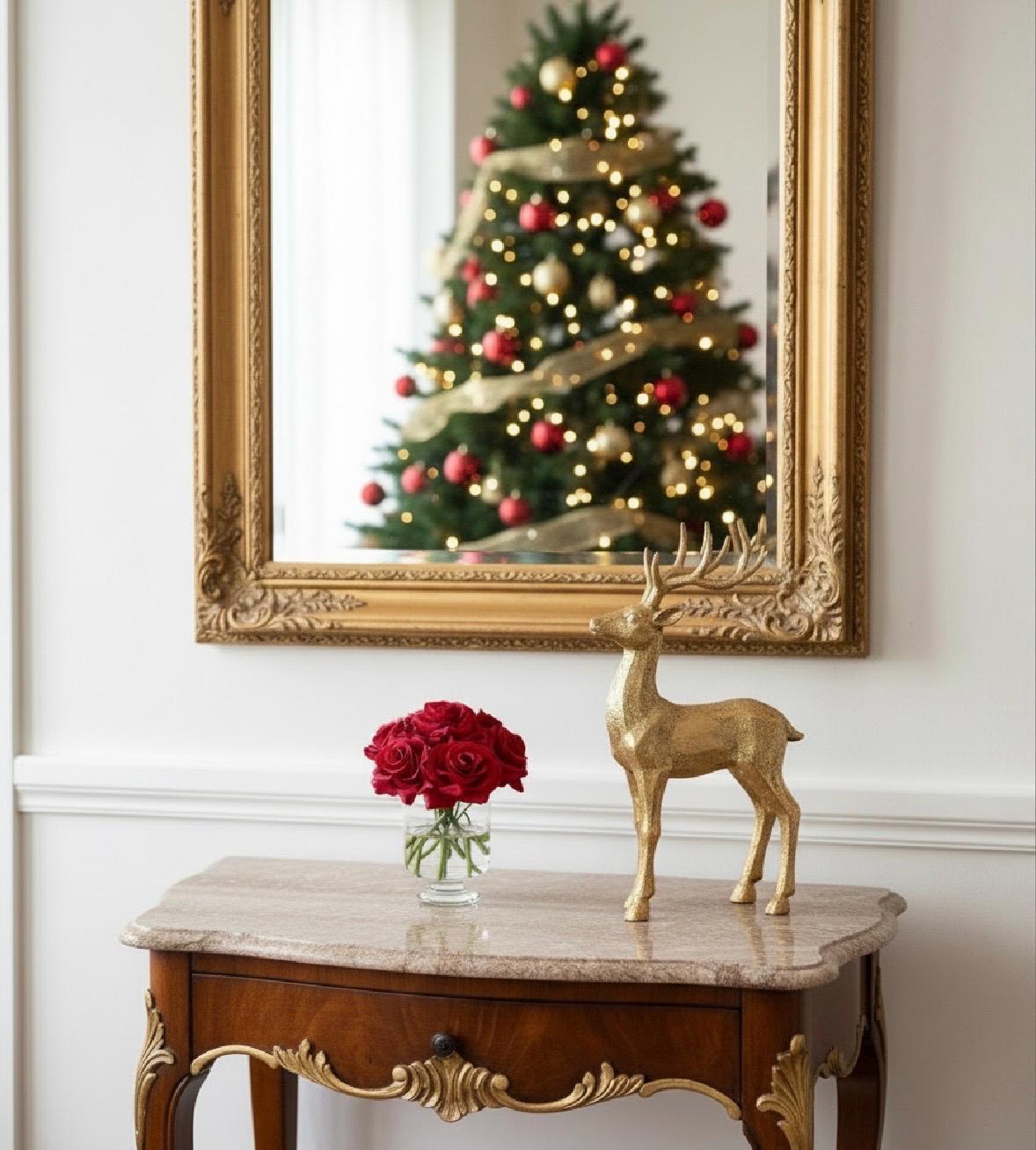Real Touch Red Rose Centerpiece: Artificial Floral Arrangement