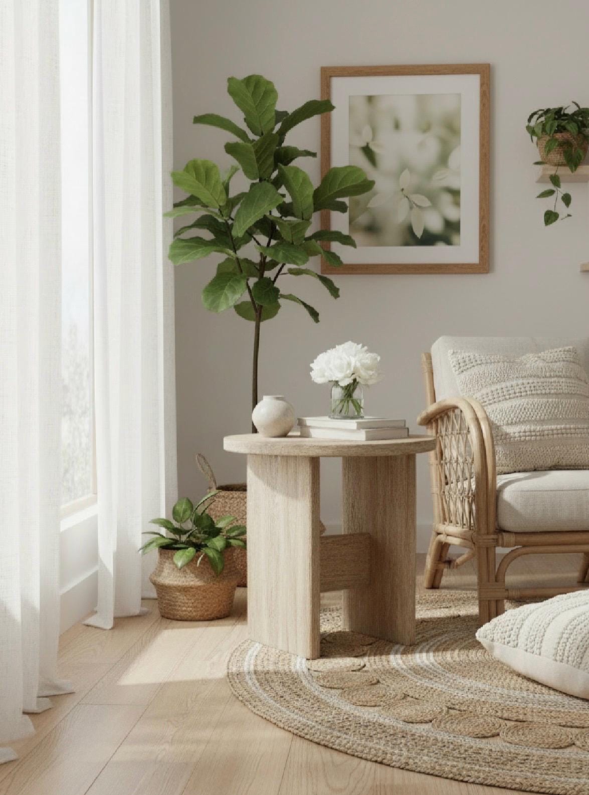 Real Touch Ivory Rose Arrangement: Faux Floral Centerpiece