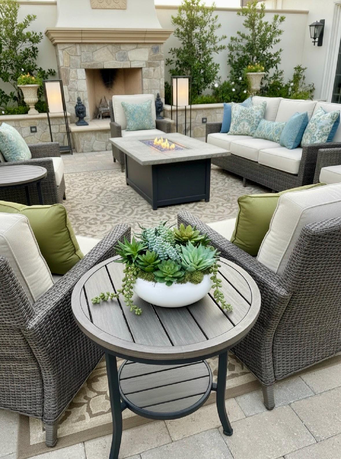 High Quality Succulent Arrangement in White Ceramic Planter: 9" Diameter