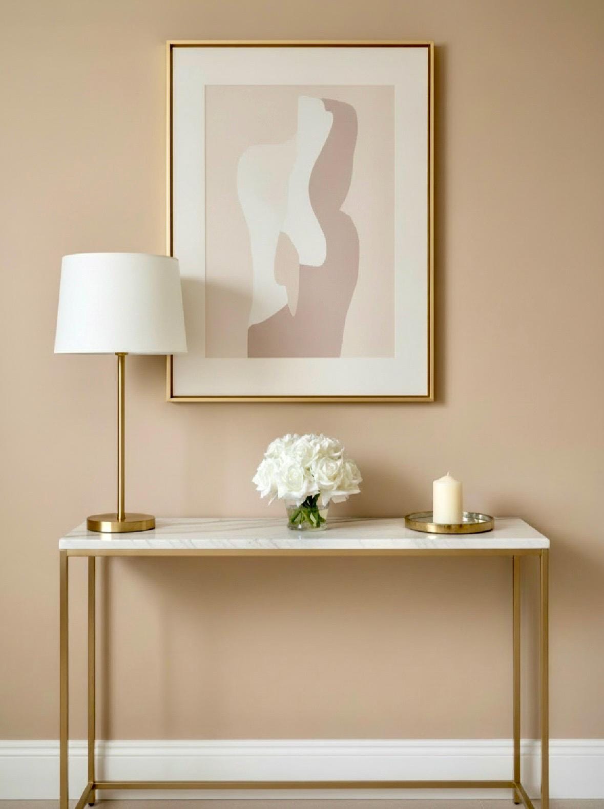 Real Touch Ivory Rose Arrangement: Faux Floral Centerpiece