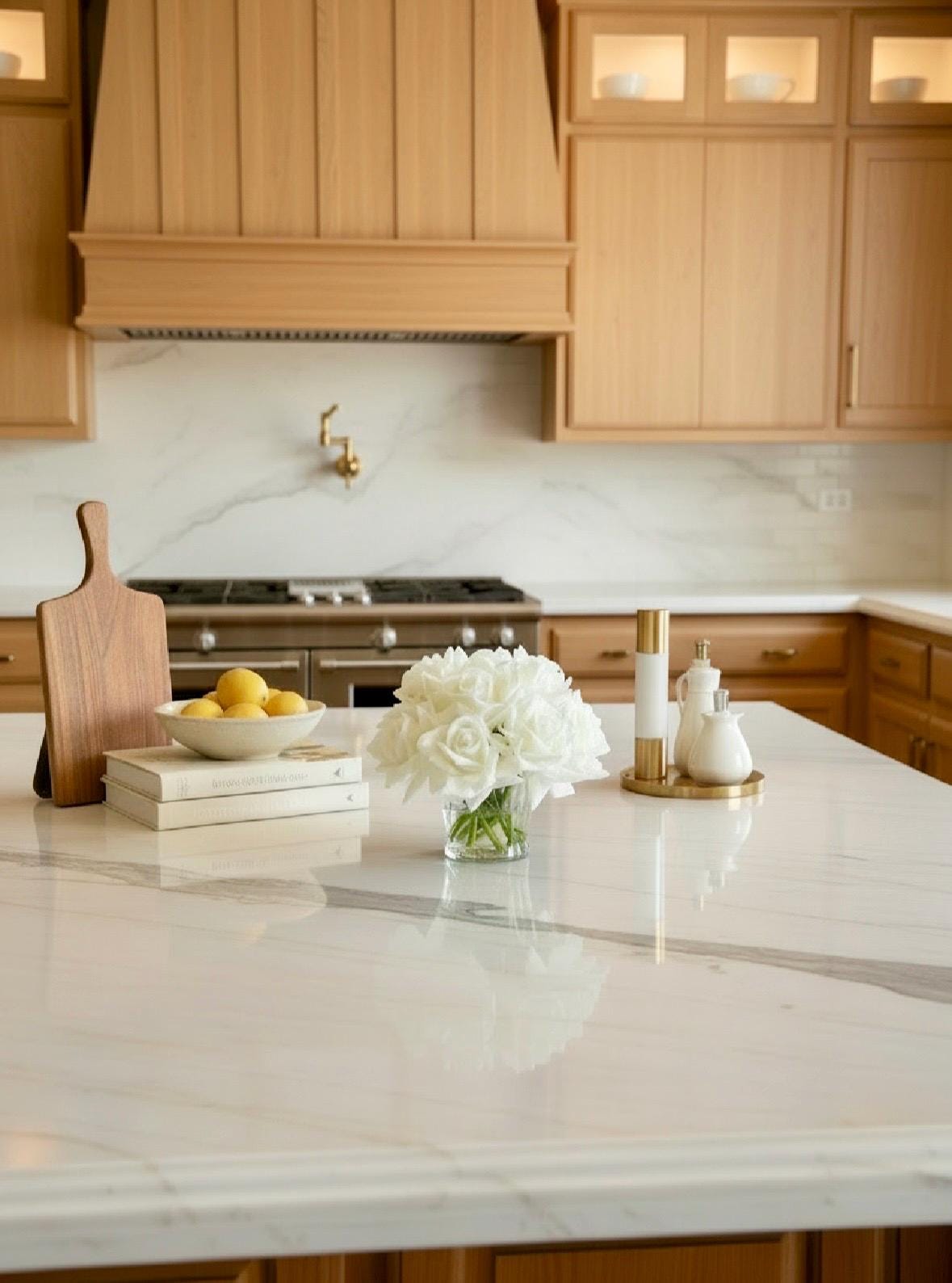 Real Touch Ivory Rose Arrangement: Faux Floral Centerpiece