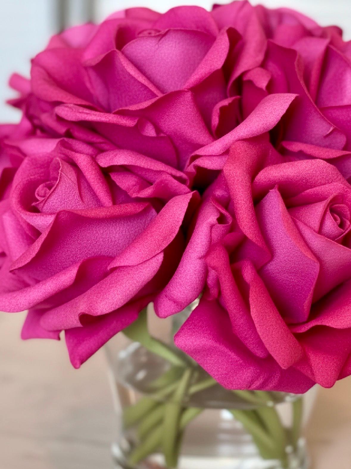 Real Touch Ivory Rose Arrangement: Faux Floral Centerpiece