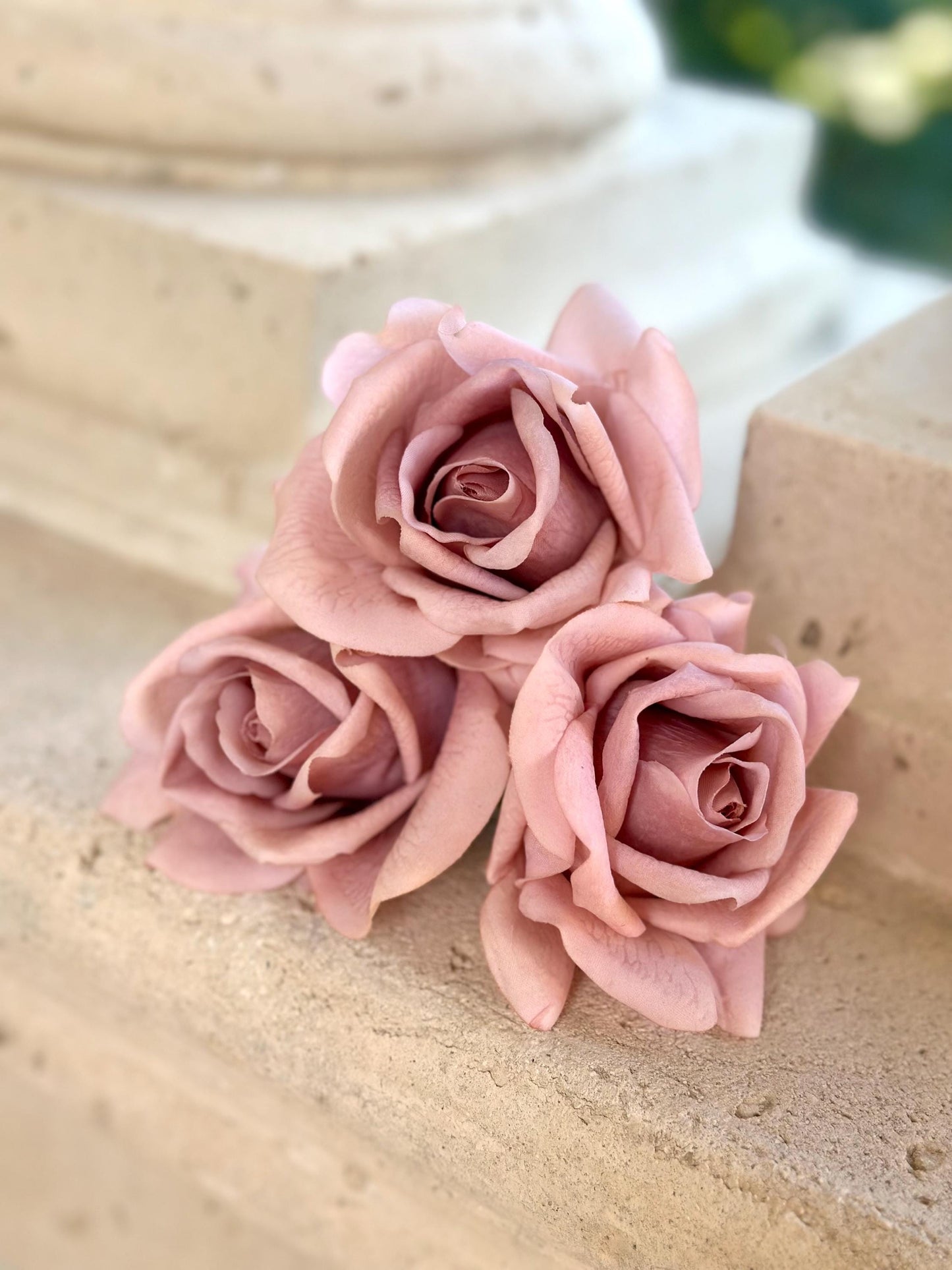 Real Touch Ivory Rose Arrangement: Faux Floral Centerpiece