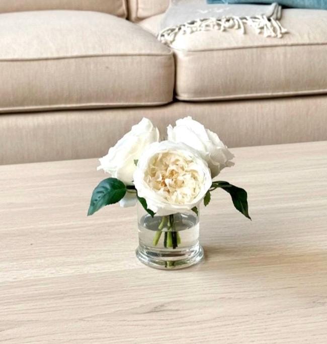 Real Touch Austin Rose Arrangement: Faux Floral Centerpiece