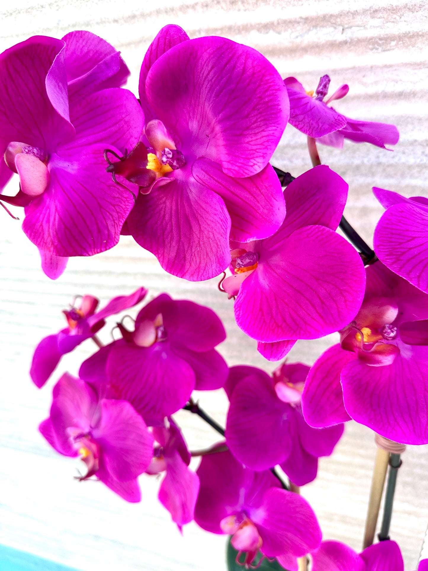 Real Touch Yellow or Fuchsia Orchid Arrangement: Tall Faux Centerpiece