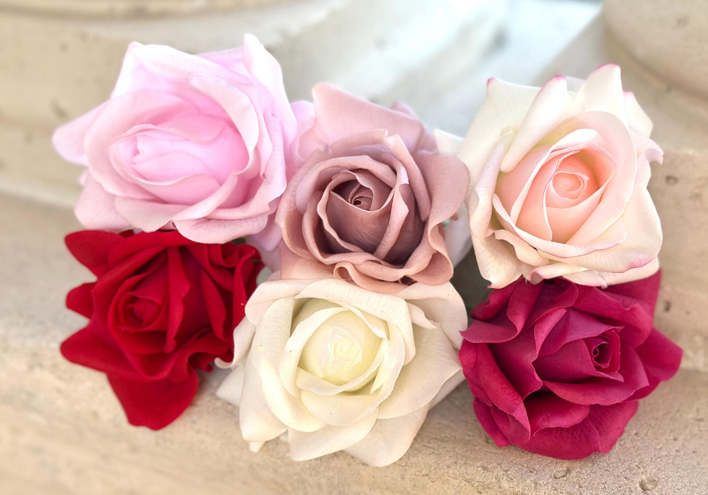 Real Touch Red Rose and Black Centerpiece: Round Artificial Floral Arrangement