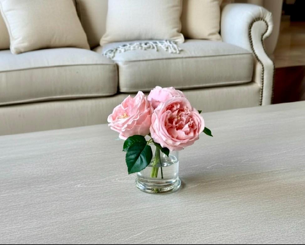 Real Touch Austin Rose Arrangement: Faux Floral Centerpiece