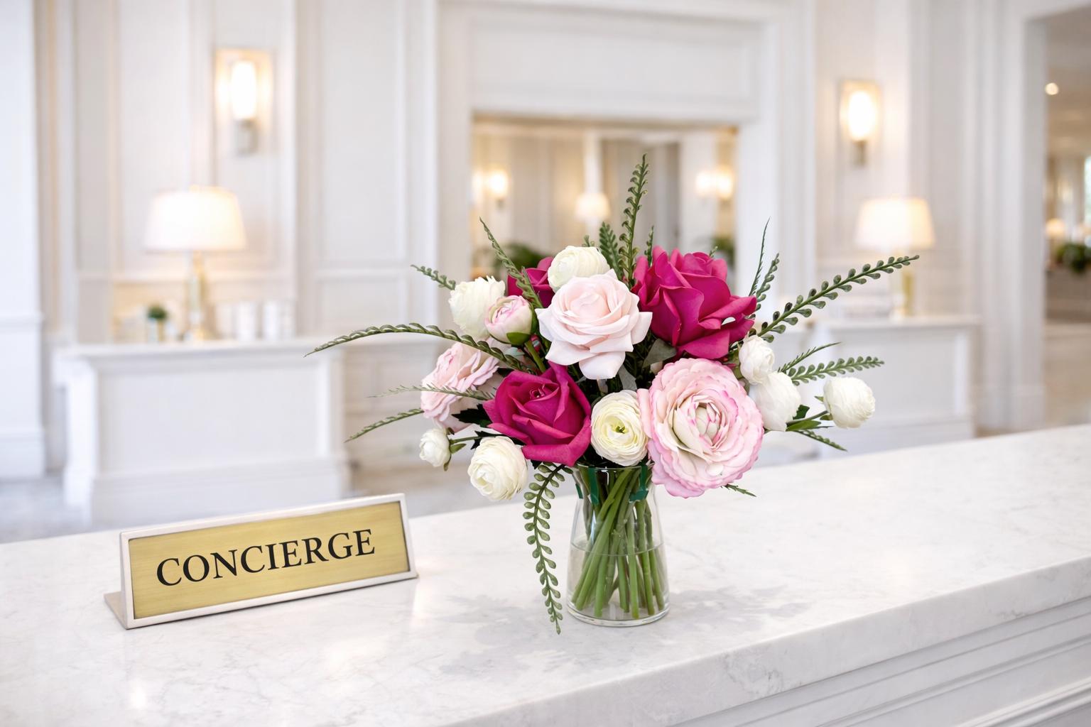 Real Touch Pink Rose and Ranunculus Floral Arrangement: Pink Centerpiece, Faux Water