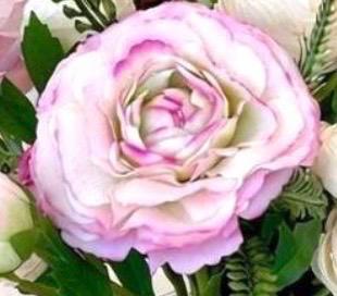 Real Touch Ranunculus Floral Arrangement: Coral Centerpiece, Faux Water